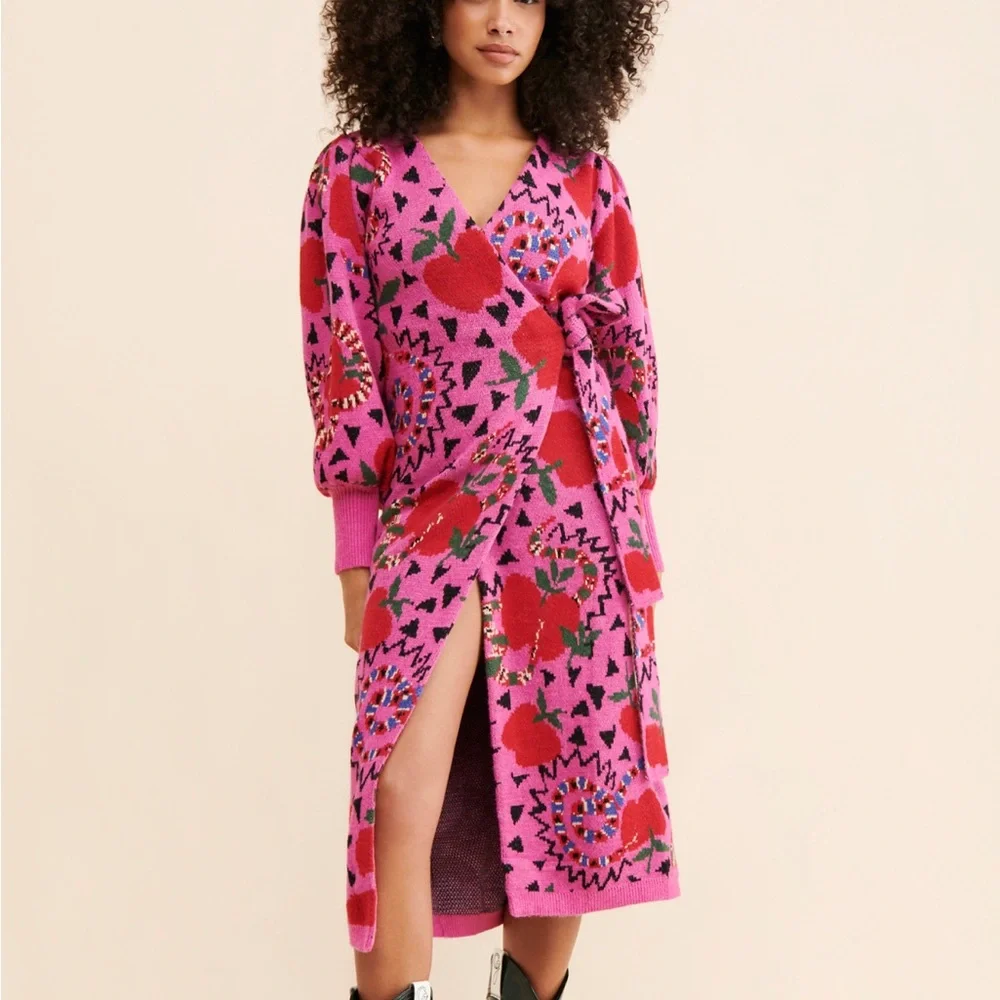 FARM Rio snake fruit sweater dress - Picture 1 of 6